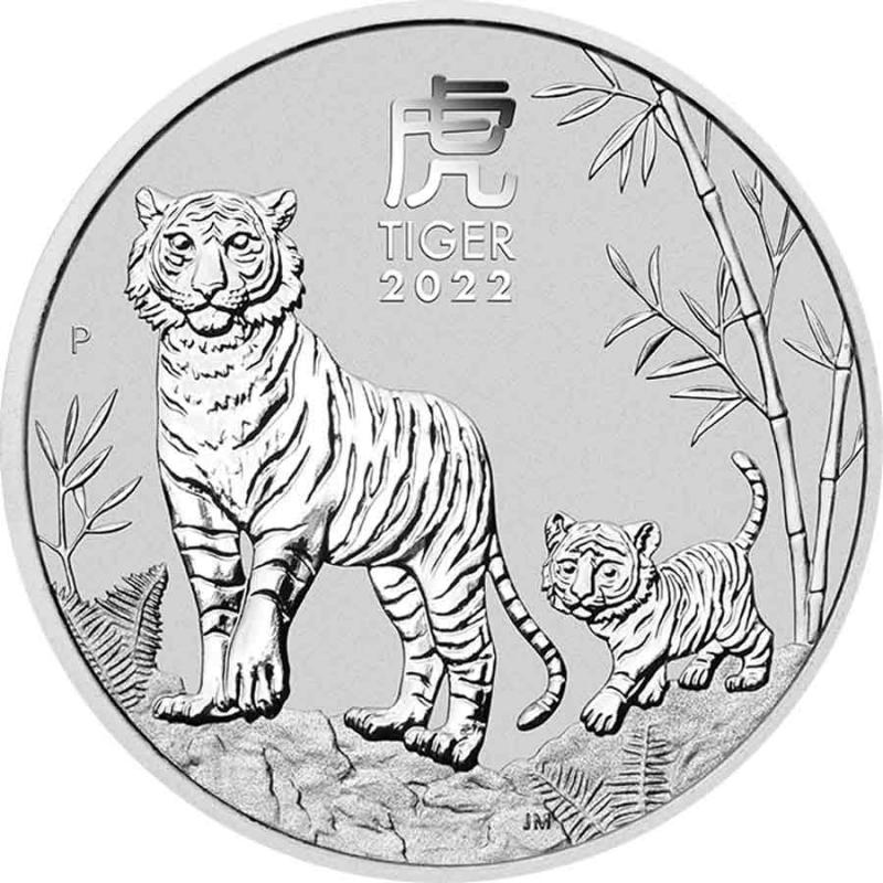 1 Unce Rok Tygra 2022 stříbrná investiční mince